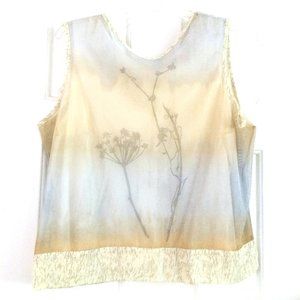 layered chiffon sleeveless cropped top sz L